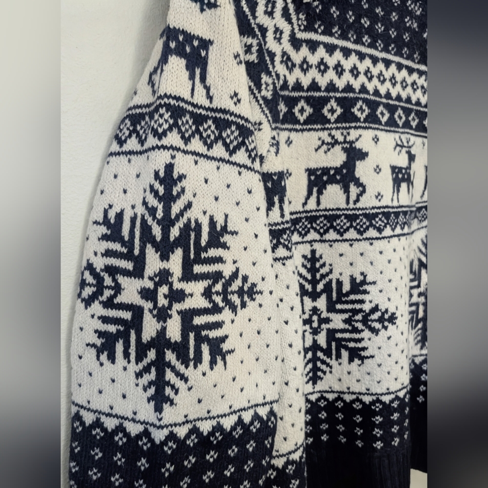 Old Navy Fair Isle Reindeer Cardigan Sweater L - Picture 6 of 6